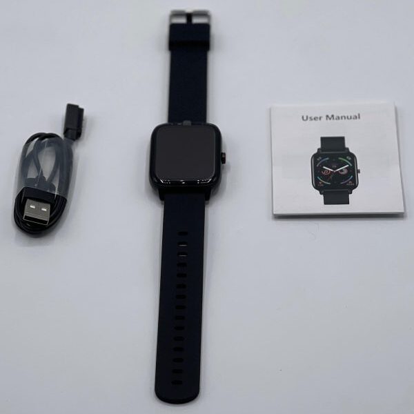 H20 Smartwatch – Fitness Tracker, Waterproof, Heart & Sleep Monitor – Black