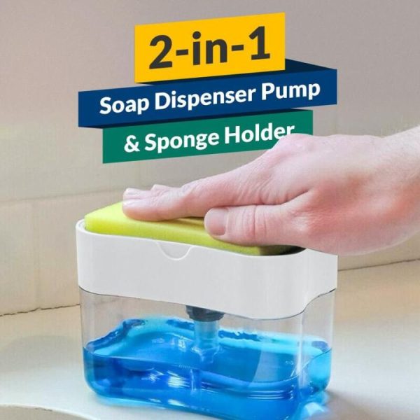 Soap Pump Dispenser Sponge Holder Kitchen Sink Soap Dispenser