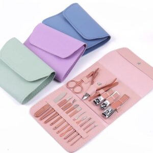 Manicure & Pedicure Kit – Premium Stainless Steel Nail Care Set for Hand, Foot & Facial Grooming | Travel-Friendly Case Included | 16 Pcs Nail Care Set | Beauty Essentials Set