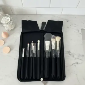 Mac Makeup Brush Set In A Black Travel Case Perfect Choice For Daily Makeup And Travel Needs