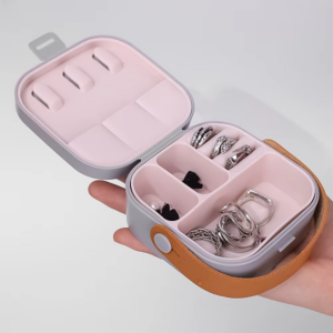 Jewelry Organizer Box | Portable Jewelry Storage Box | Sleek | Portable | Multi-Functional Travel Jewelry Organizer | Durable | Compact Ring | Necklace | Earring Storage Boxes With Mirror